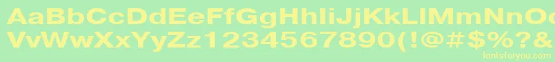 Police PragmaticacttBold130b – polices jaunes sur fond vert