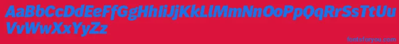 Wendelinreduced86fettkursiv Font – Blue Fonts on Red Background