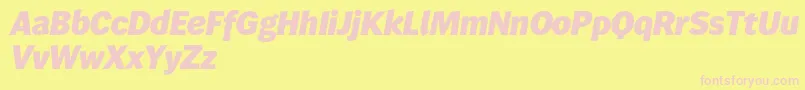 Wendelinreduced86fettkursiv Font – Pink Fonts on Yellow Background