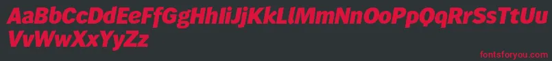 Wendelinreduced86fettkursiv Font – Red Fonts on Black Background