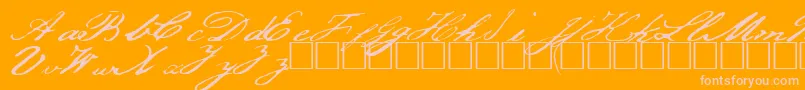 Jefferson-Schriftart – Rosa Schriften auf orangefarbenem Hintergrund