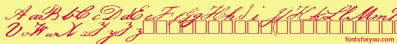 Jefferson Font – Red Fonts on Yellow Background