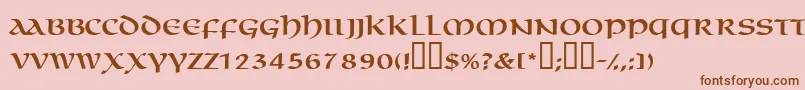 Macedoncapsssk Font – Brown Fonts on Pink Background