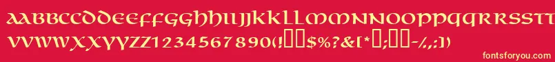 Macedoncapsssk Font – Yellow Fonts on Red Background