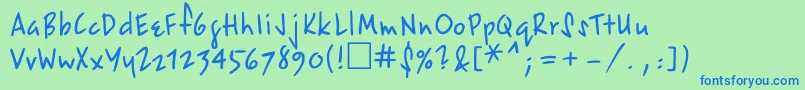 EpsiloncttNormal Font – Blue Fonts on Green Background
