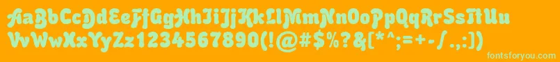 Шрифт Karollablackc – зелёные шрифты на оранжевом фоне