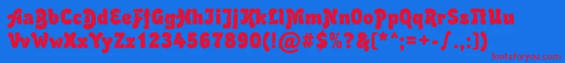 Karollablackc Font – Red Fonts on Blue Background