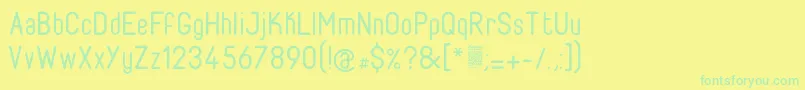FabioloRegular-Schriftart – Grüne Schriften auf gelbem Hintergrund