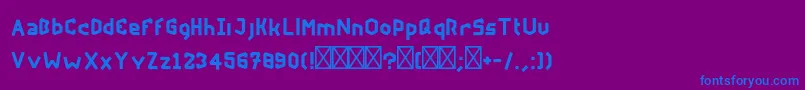 RockfireRegular Font – Blue Fonts on Purple Background