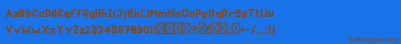 RockfireRegular Font – Brown Fonts on Blue Background