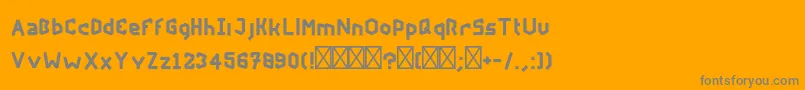 Lisätietoja RockfireRegular-fontista RockfireRegular-fontti – harmaat kirjasimet oranssilla taustalla