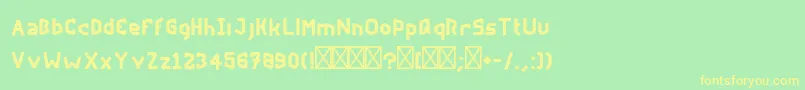 RockfireRegular Font – Yellow Fonts on Green Background