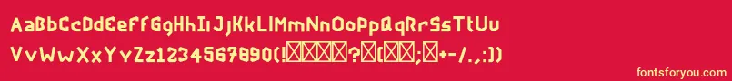 RockfireRegular Font – Yellow Fonts on Red Background