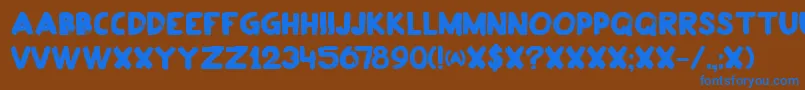 DkPlakkaat Font – Blue Fonts on Brown Background