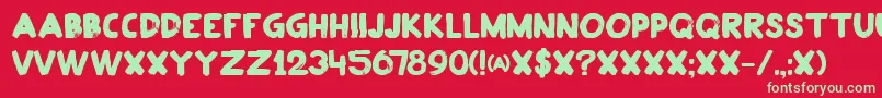 More about DkPlakkaat Font DkPlakkaat Font – Green Fonts on Red Background
