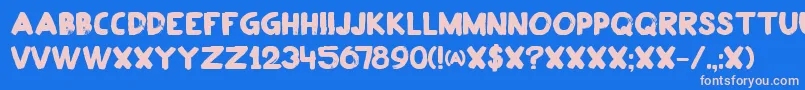 DkPlakkaat Font – Pink Fonts on Blue Background