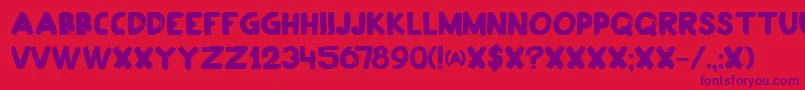 DkPlakkaat Font – Purple Fonts on Red Background