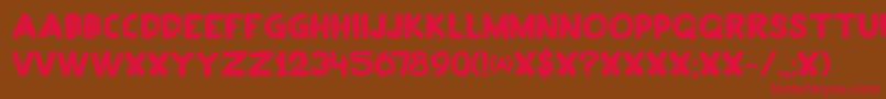 DkPlakkaat Font – Red Fonts on Brown Background