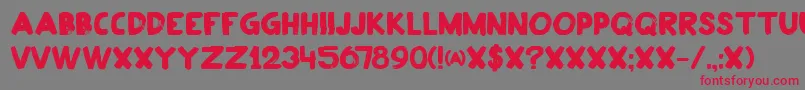 DkPlakkaat Font – Red Fonts on Gray Background