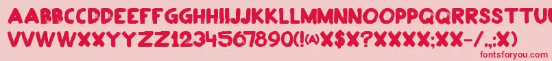 DkPlakkaat Font – Red Fonts on Pink Background