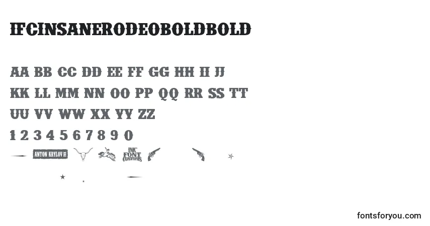 Fuente IfcInsaneRodeoBoldBold - alfabeto, números, caracteres especiales