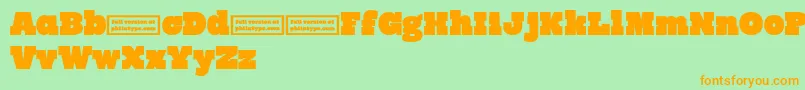 RynoSlabDemo Font – Orange Fonts on Green Background
