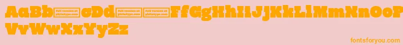 RynoSlabDemo Font – Orange Fonts on Pink Background