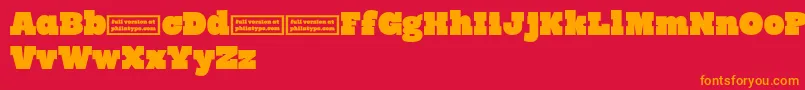 RynoSlabDemo Font – Orange Fonts on Red Background