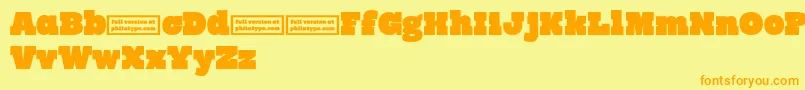 RynoSlabDemo Font – Orange Fonts on Yellow Background