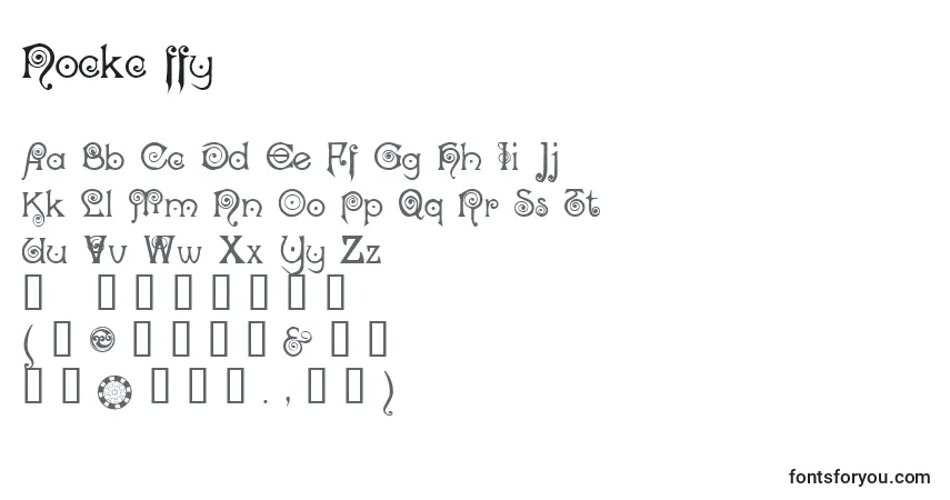 A fonte Nockc ffy – alfabeto, números, caracteres especiais
