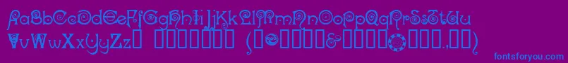 Nockc ffy Font – Blue Fonts on Purple Background