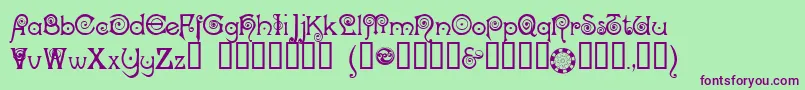 Nockc ffy Font – Purple Fonts on Green Background