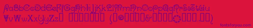 Nockc ffy Font – Purple Fonts on Red Background