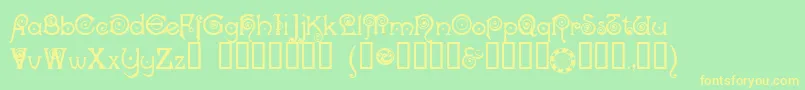 Nockc ffy Font – Yellow Fonts on Green Background