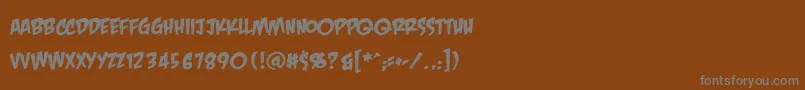 フォントCrashlandingbb – 茶色の背景に灰色の文字