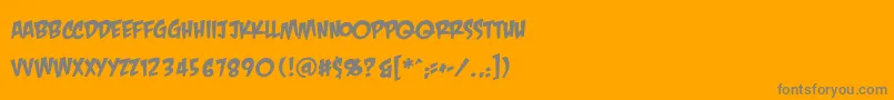 フォントCrashlandingbb – オレンジの背景に灰色の文字