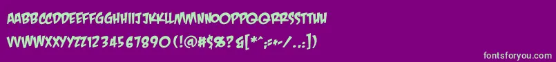 Crashlandingbb Font – Green Fonts on Purple Background