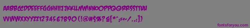 Crashlandingbb Font – Purple Fonts on Gray Background