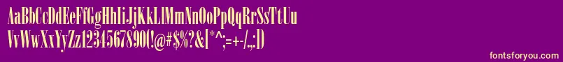 Fonte Sardonyx – fontes amarelas em um fundo roxo