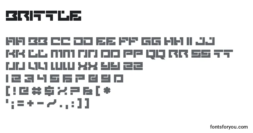 Шрифт Brittle – алфавит, цифры, специальные символы