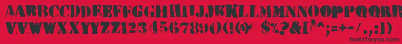 HvdPeace Font – Black Fonts on Red Background