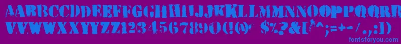 HvdPeace Font – Blue Fonts on Purple Background