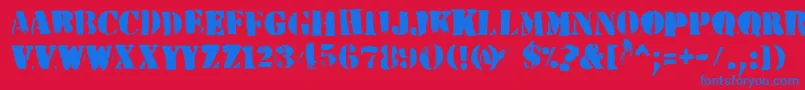 HvdPeace Font – Blue Fonts on Red Background