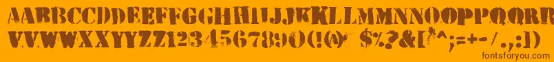 HvdPeace Font – Brown Fonts on Orange Background