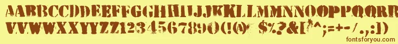 HvdPeace Font – Brown Fonts on Yellow Background