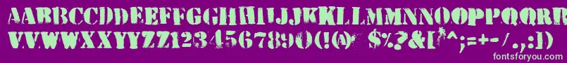 HvdPeace Font – Green Fonts on Purple Background