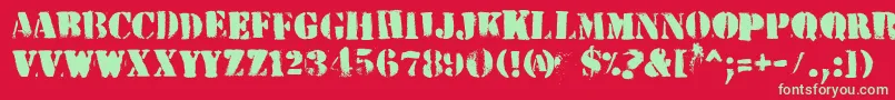 HvdPeace Font – Green Fonts on Red Background