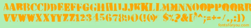 HvdPeace Font – Orange Fonts on Green Background