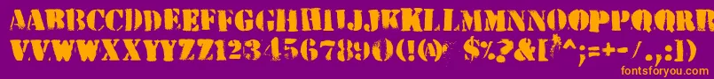 HvdPeace Font – Orange Fonts on Purple Background