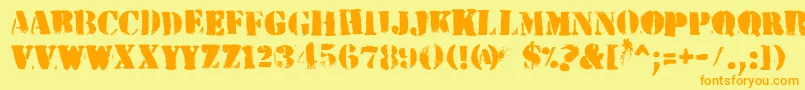 HvdPeace Font – Orange Fonts on Yellow Background